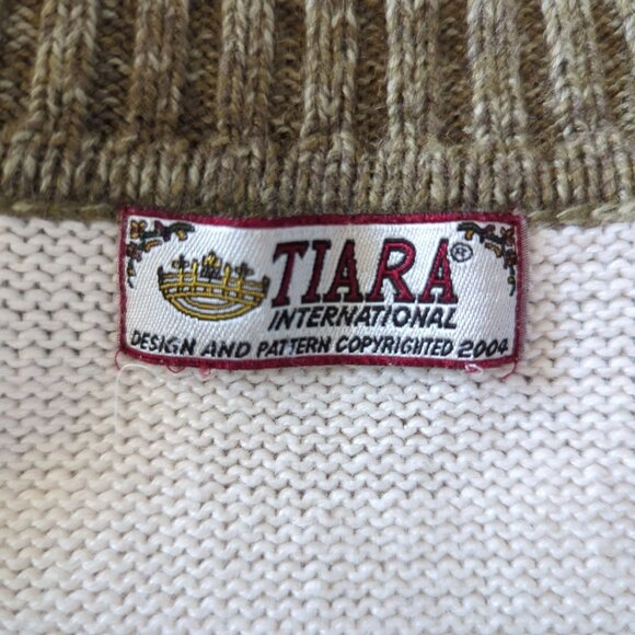 Tiara International Wool Blend Nordic Vintage‎ Sweater With Full Zip sz L - Picture 6 of 14